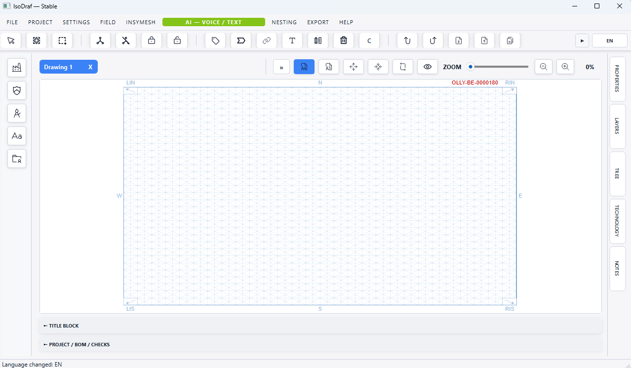 IsoDraf application interface